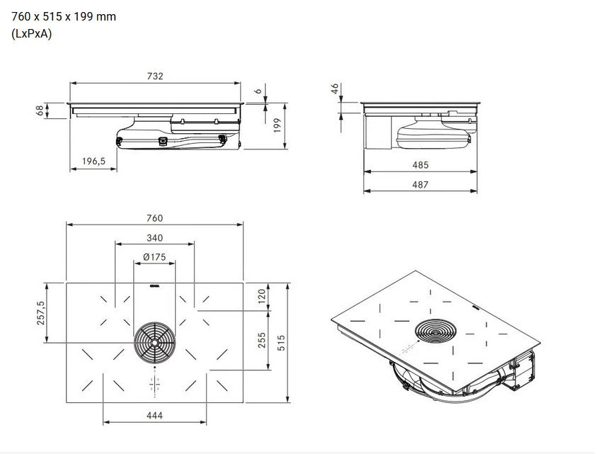 TABLE DE CUISSON INDUCTION ASPIRANTE BORA PURU