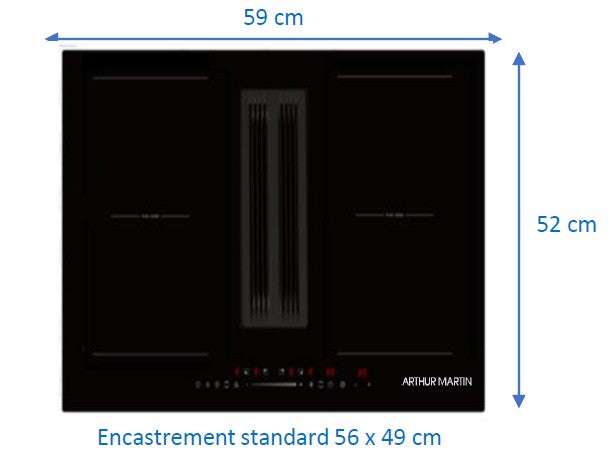 TABLE DE CUISSON INDUCTION ASPIRANTE ARTHUR MARTIN AMPIC1DA6070N