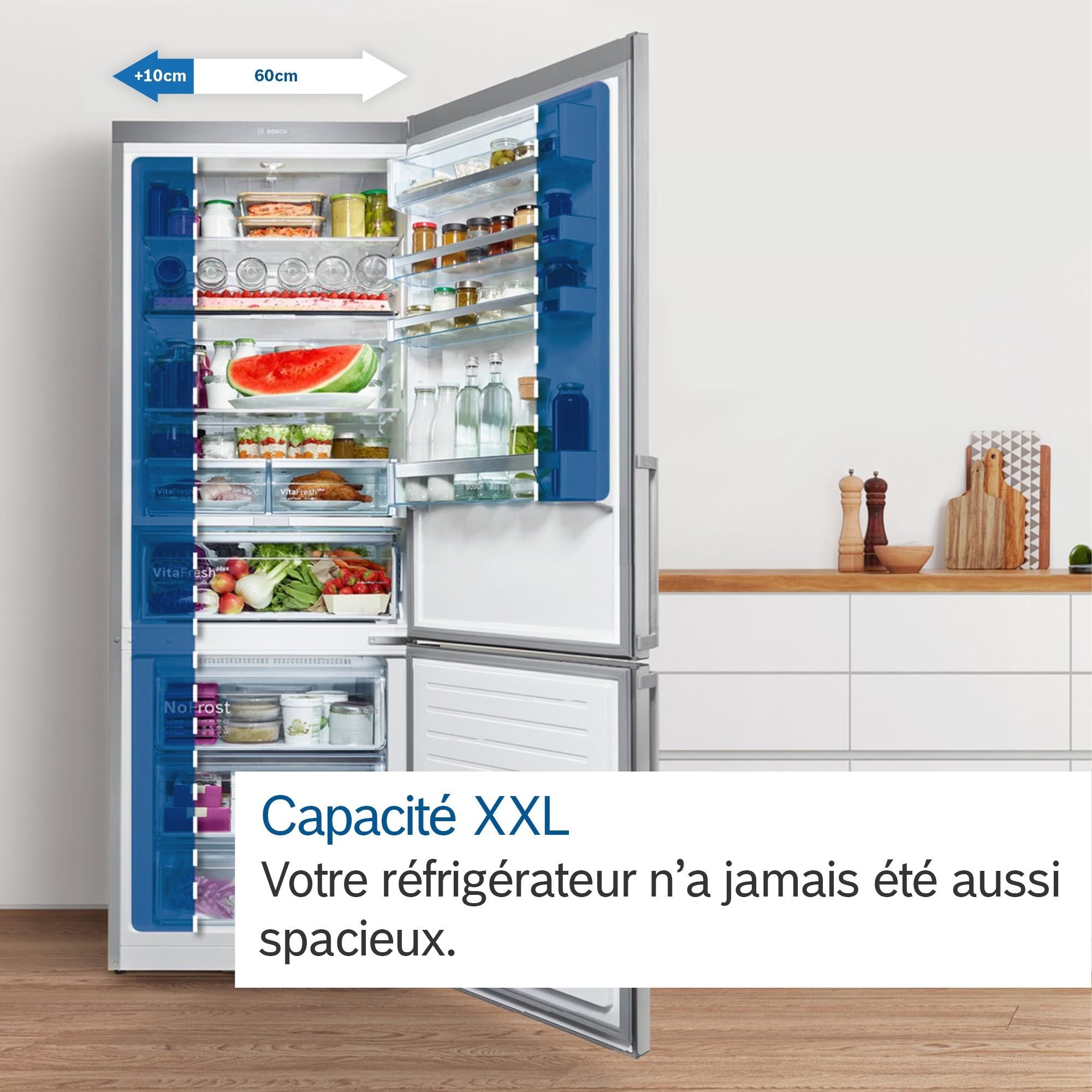 RÉFRIGÉRATEUR COMBINÉ DEUX PORTES BOSCH KGE49EICP