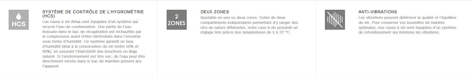 CAVE A VIN DE SERVICE BI ZONES AIRLUX ARCAV54