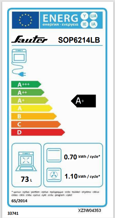 FOUR ENCASTRABLE PYROLYSE SAUTER SOP6214LB
