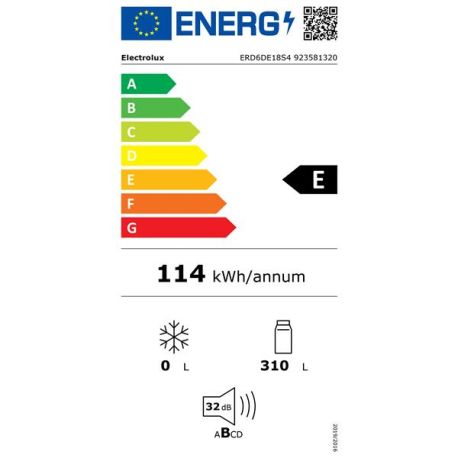 REFRIGERATEUR 1 PORTE ENCASTRABLE ERD6DE18S4